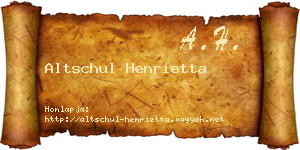 Altschul Henrietta névjegykártya