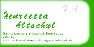 henrietta altschul business card